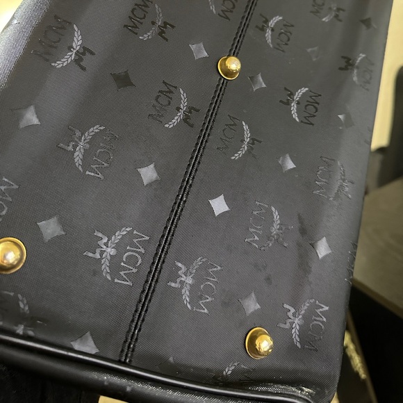 MCM Black Boston Monogram Nylon Handbag - Picture 13 of 16